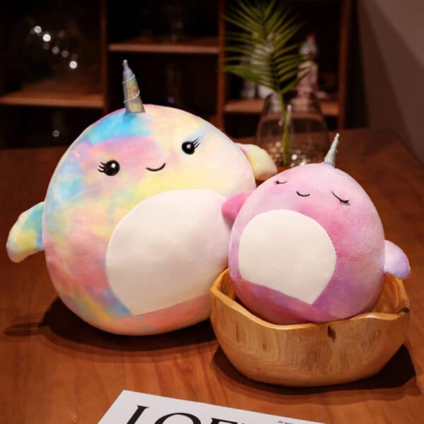 Kawaii Unicorn Plush Animal | Round Rainbow