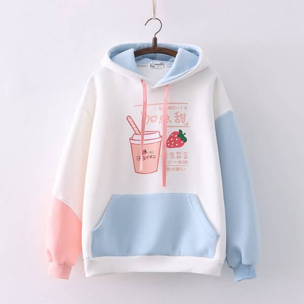 Strawberry Milk Hoodie (Cute Japanese Drink Design!)