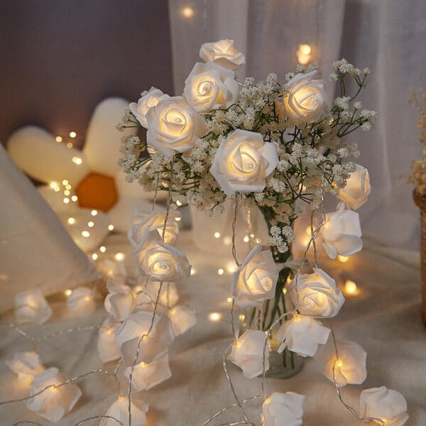 LED Rose String Lights | Flower Room Decor