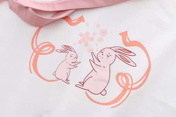 Cute Rabbit Hoodie Pink & White