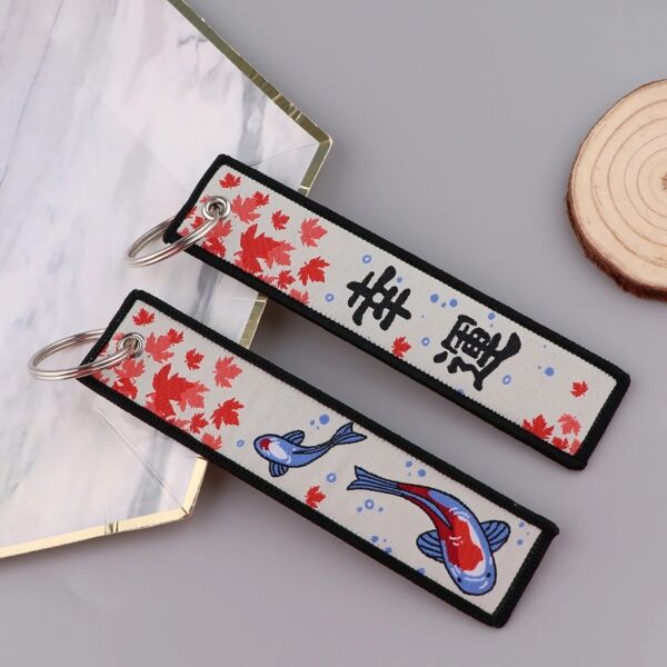 Japanese Koi Keyring Black or White