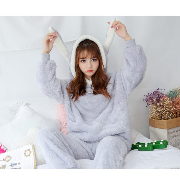 Bunny Ear Pajama Onesie | Gray M-2XL