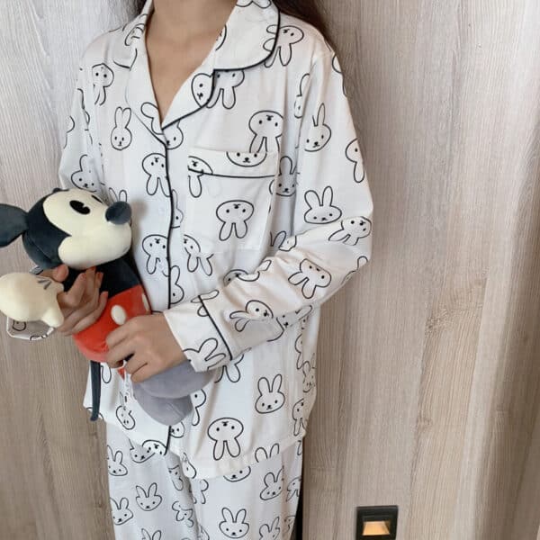 White Rabbit Sleepwear Set | Womens Long Sleeved