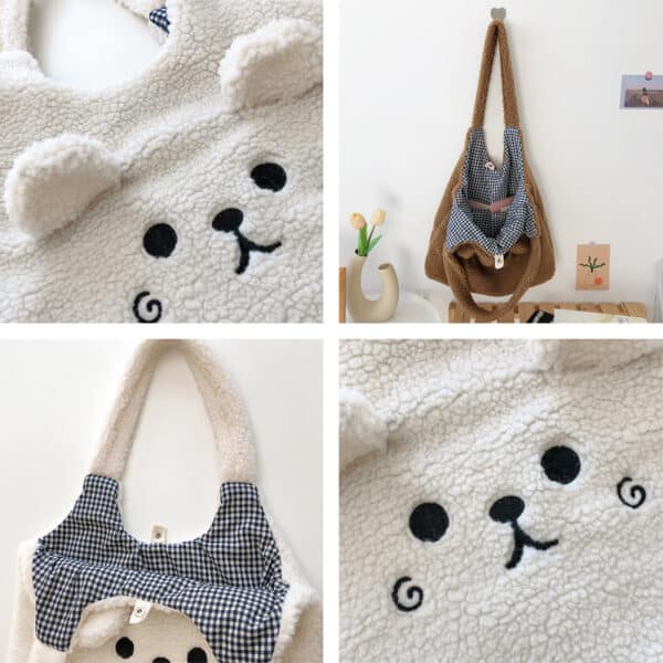 Bear Tote Bag Cute Plush Handbag