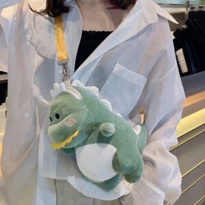 Cute Dinosaur Bag | Green Plush Dino Purse