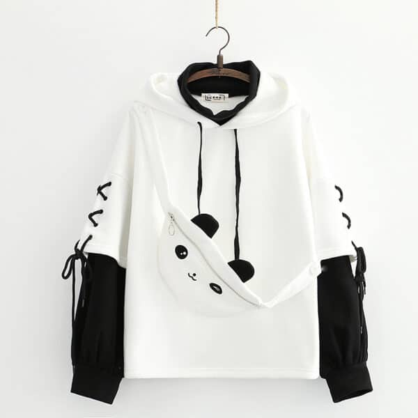 Panda Hoodie with Panda Sling Bag Set Cute