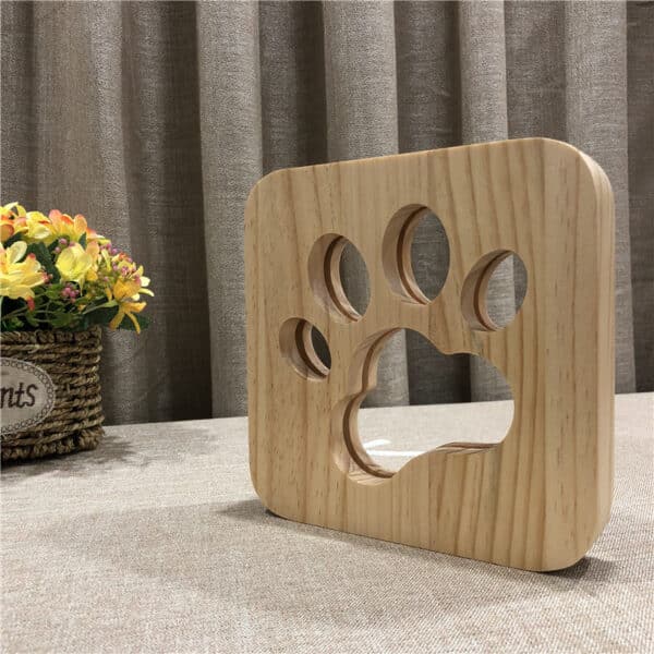 Wooden Dog Paw Night Light