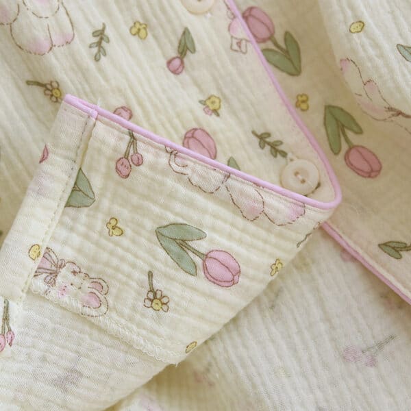 Tulips and Rabbits Pjs Set | Long Sleeves Cottagecore