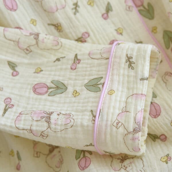 Tulips and Rabbits Pjs Set | Long Sleeves Cottagecore