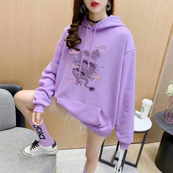 Womens Dragon Hoodie Purple (+5 Colors)