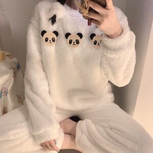 Winter Panda Pajamas | Warm Thick Plush Fabric