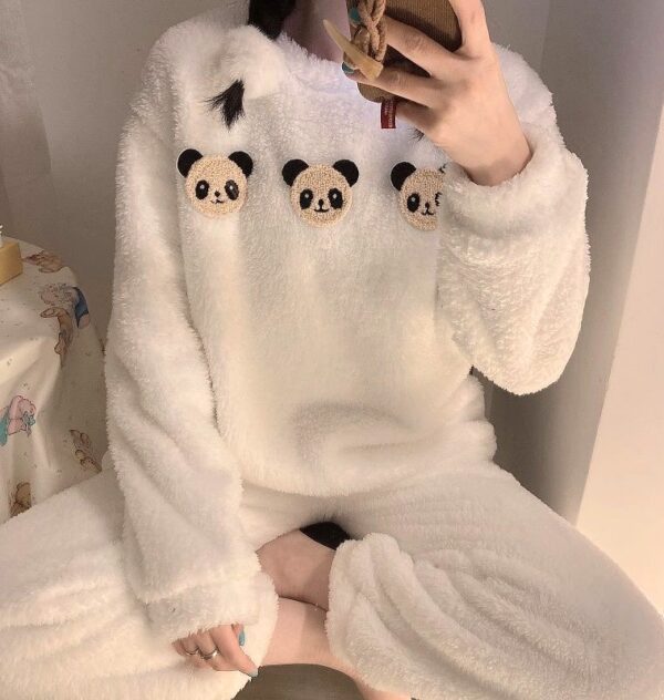 Winter Panda Pajamas | Warm Thick Plush Fabric