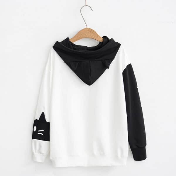 Cute Kitty Hoodie White Color (Or Black)