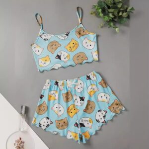 Sexy Cat Pajama Set for Summer | Tank Top & Shorts