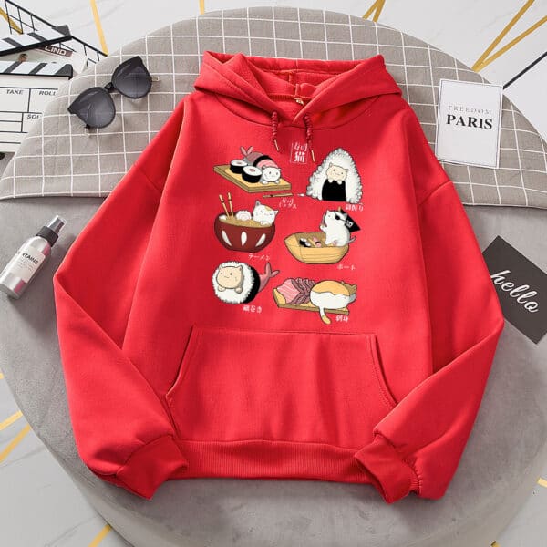 Cute Sushi Hoodie Kawaii Cat Beige (+5 Colors)