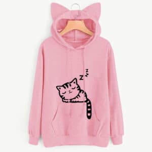 Hoodie with Cat Ears | Cute Sleeping Kitty