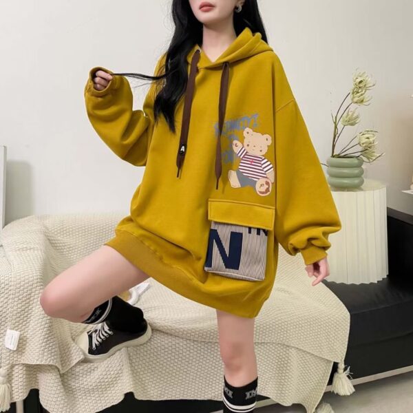 Bear Hooded Sweater Yellow (+3 Colors!)