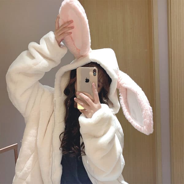 Bunny Ear Jacket Hoodie | Cute Cardigan Coat