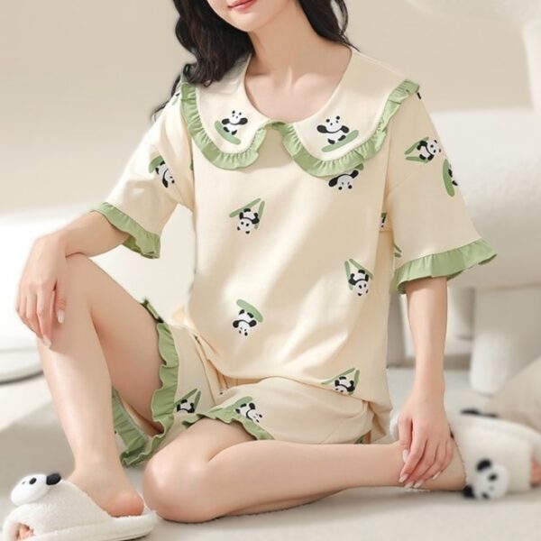 Panda Sleepwear Set for Women | Short Sleeves