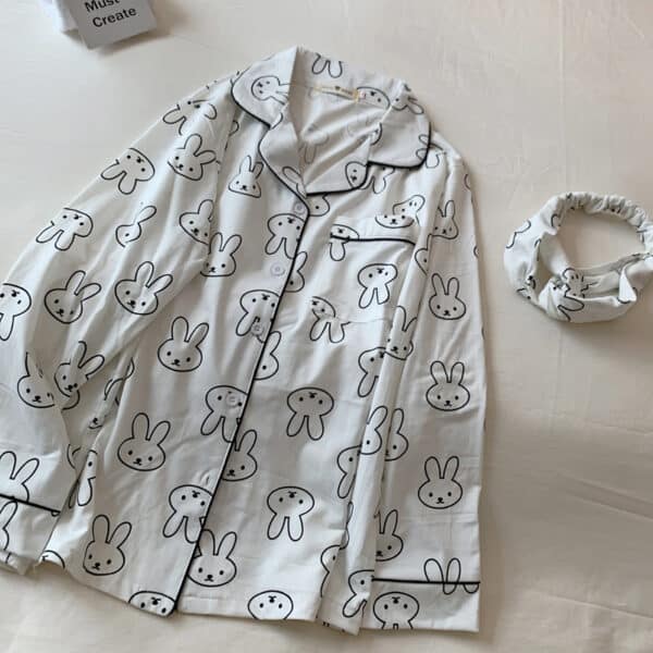 White Rabbit Sleepwear Set | Womens Long Sleeved