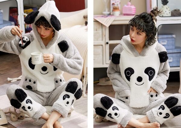 Kawaii Panda Pajama Set for Winter