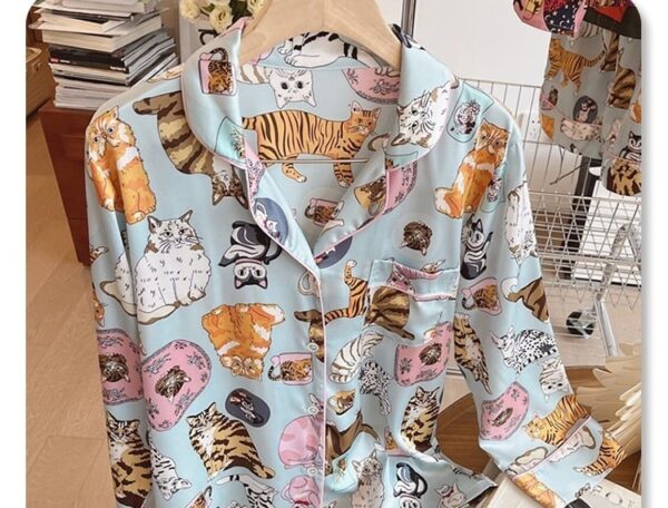 Kitten Pajama Set Womens | Various Cute Breeds of Cats