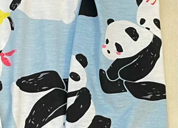 Blue Panda Pajamas Long Womens