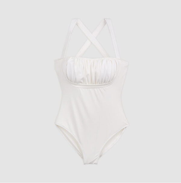 White Pushup One Piece Swimsuit