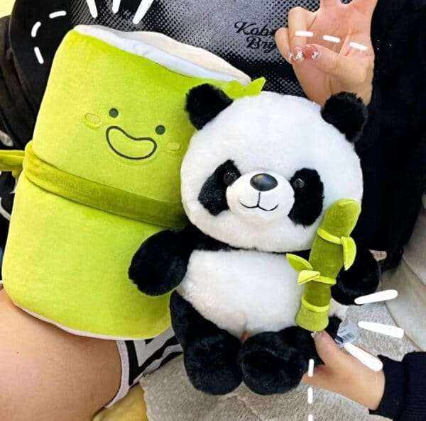 Panda Bamboo Plush Toy | Cute Zipper Bag