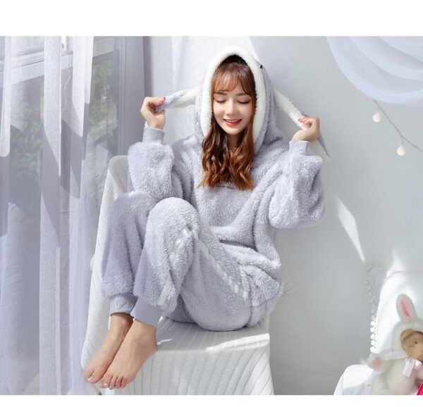 Bunny Ear Pajama Onesie | Gray M-2XL