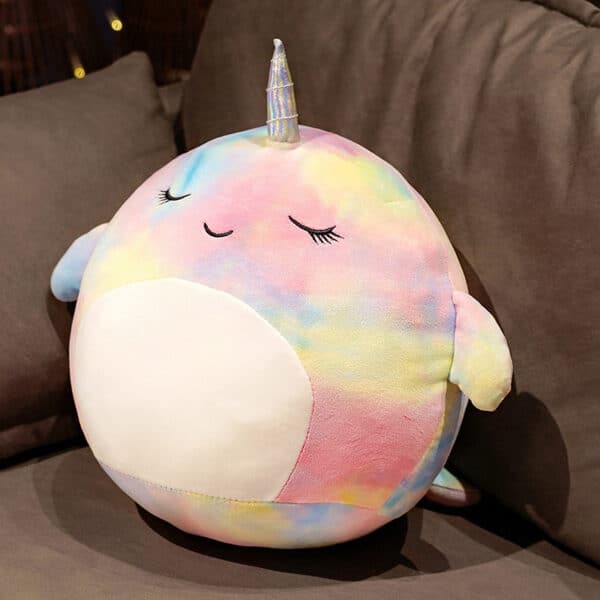 Kawaii Unicorn Plush Animal | Round Rainbow