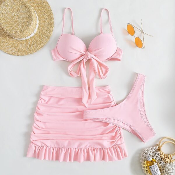 Kawaii Bikini with Skirt | Push up 3 Piece Set