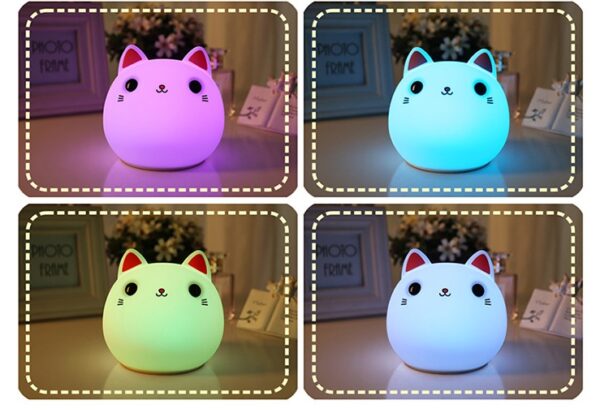 Cute Round Cat Soft Lamp