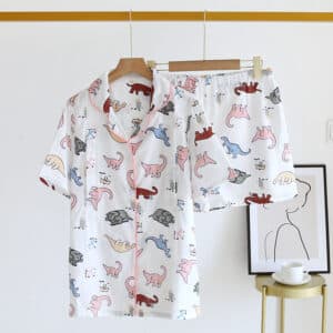 Realistic Dinosaur Pattern Nightwear Set | Shorts & Top