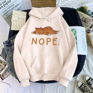 Quote Cat Hoodie Funny & Cute "NOPE." Kitty