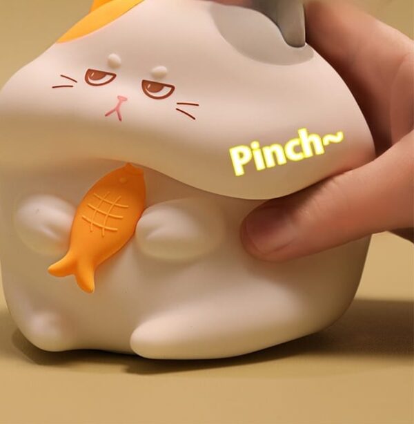 Funny Cartoon Fat Cat Night Light with Fish