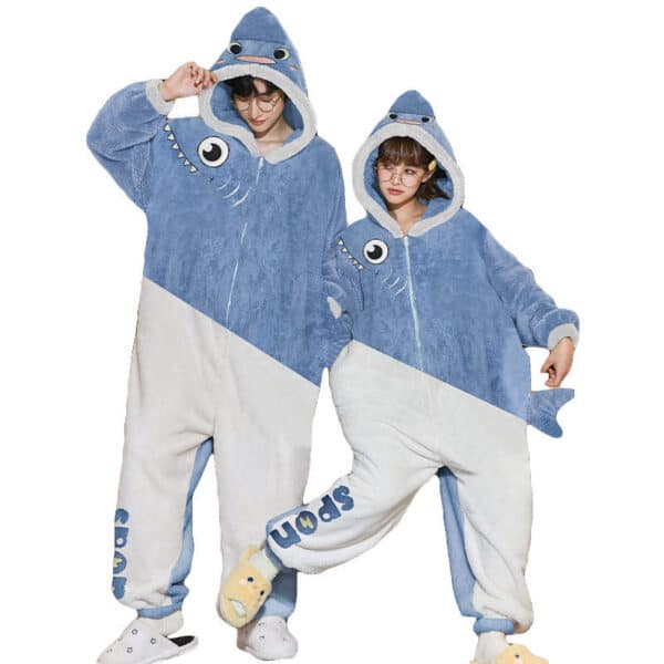 Shark One Piece Pajama Thick Plush for Winter