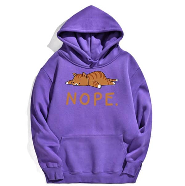 Quote Cat Hoodie Funny & Cute "NOPE." Kitty