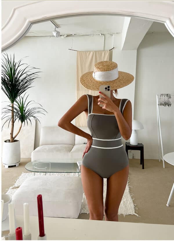 Cute Japanese Swimsuit | Gray One Piece