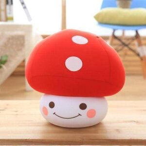 Red Mushroom Stuffed Toy with Cute Face