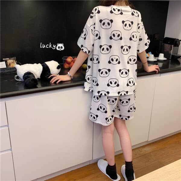 Cute Panda Nightwear Set | Short Sleeved Womens