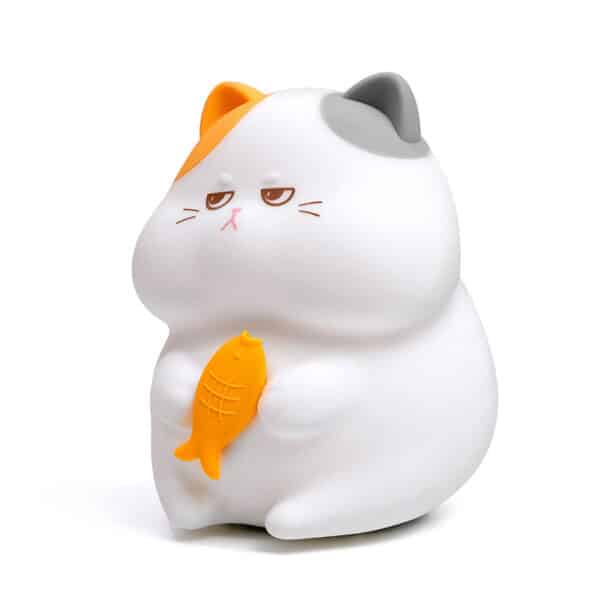 Funny Cartoon Fat Cat Night Light with Fish