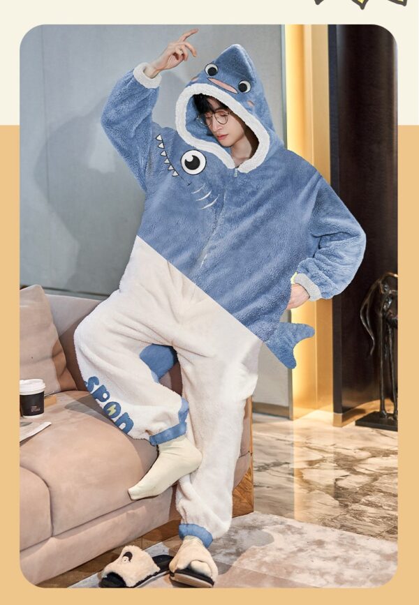 Shark One Piece Pajama Thick Plush for Winter