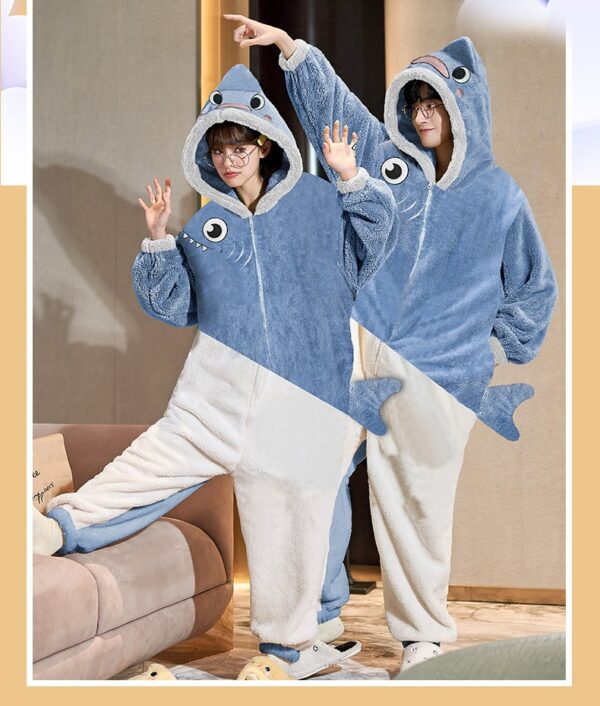 Shark One Piece Pajama Thick Plush for Winter