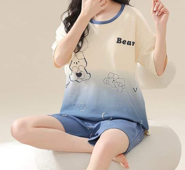 Bear Nightwear Set for Women Cute | Blue/Pink, M-5XL