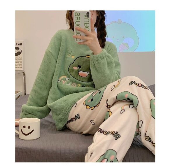 Cute Dino Pjs for Winter with Thick Plush