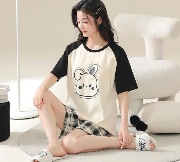 Bunny Nightwear Cute Monochrome | M-5XL