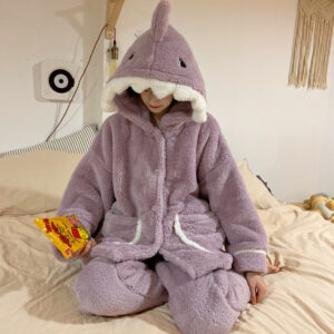 Purple Giant Shark Pajamas Snuggie