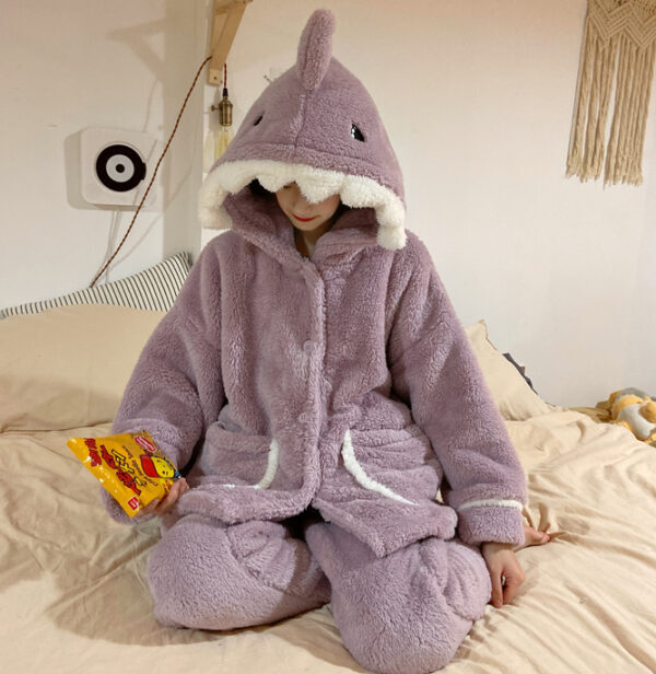 Purple Giant Shark Pajamas Snuggie