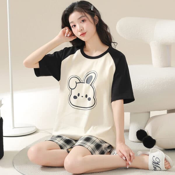 Bunny Nightwear Cute Monochrome | M-5XL